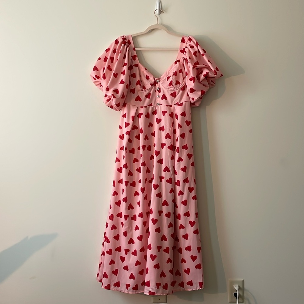 Sister Jane Cherish Heart Print Midaxi dress
